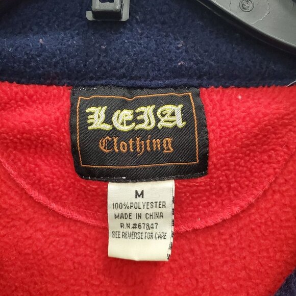 Lesa‎ Leia Clothing Men's Vintage Red & Navy Las Vegas Full Zip Fleece Sweater M - Picture 3 of 4